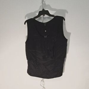 Talbots Black Flowing Front Tank Top (1168)